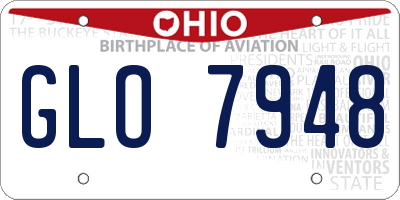 OH license plate GLO7948
