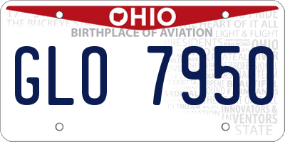 OH license plate GLO7950