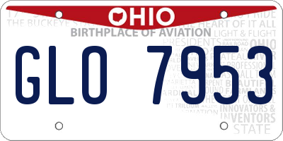OH license plate GLO7953
