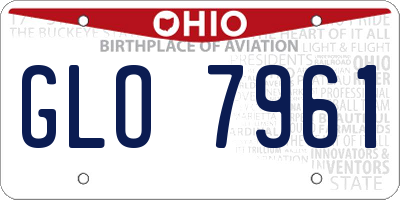 OH license plate GLO7961
