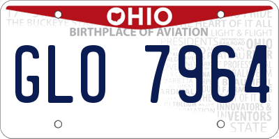 OH license plate GLO7964