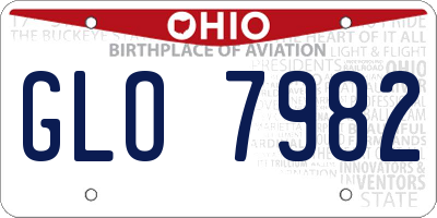 OH license plate GLO7982