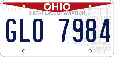 OH license plate GLO7984