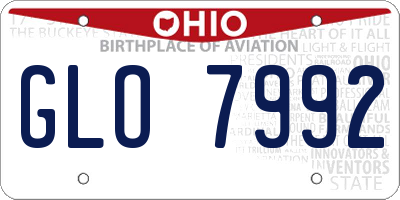 OH license plate GLO7992
