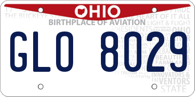 OH license plate GLO8029