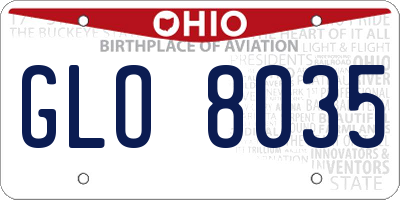 OH license plate GLO8035