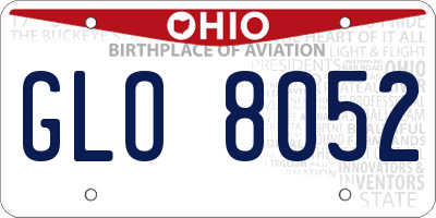 OH license plate GLO8052