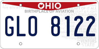 OH license plate GLO8122