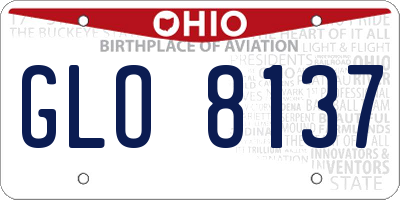 OH license plate GLO8137