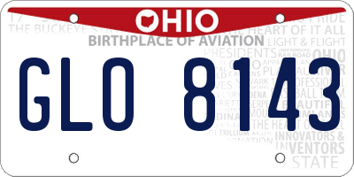 OH license plate GLO8143