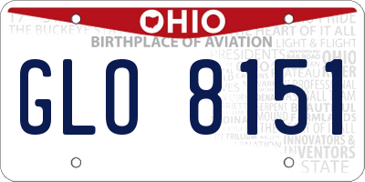 OH license plate GLO8151