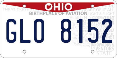 OH license plate GLO8152