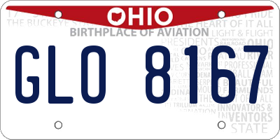 OH license plate GLO8167