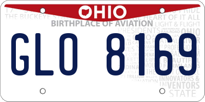 OH license plate GLO8169