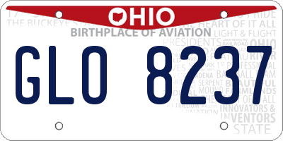 OH license plate GLO8237