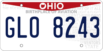OH license plate GLO8243