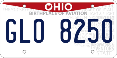 OH license plate GLO8250