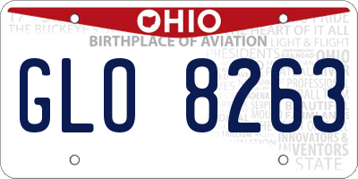 OH license plate GLO8263