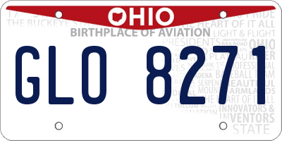 OH license plate GLO8271