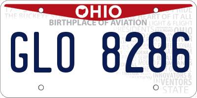 OH license plate GLO8286