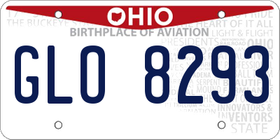 OH license plate GLO8293