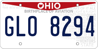 OH license plate GLO8294