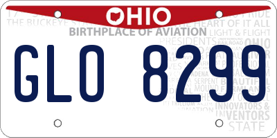 OH license plate GLO8299