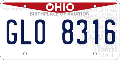 OH license plate GLO8316