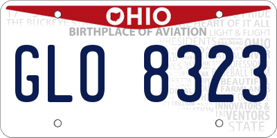 OH license plate GLO8323