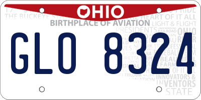 OH license plate GLO8324