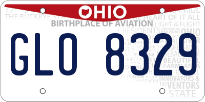 OH license plate GLO8329