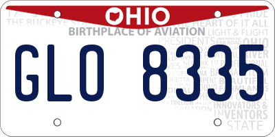 OH license plate GLO8335