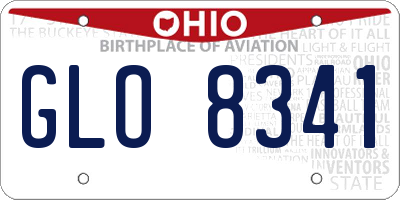 OH license plate GLO8341