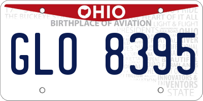 OH license plate GLO8395
