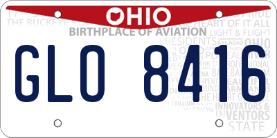 OH license plate GLO8416