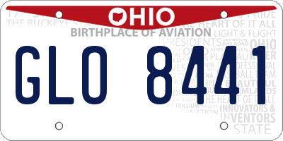 OH license plate GLO8441