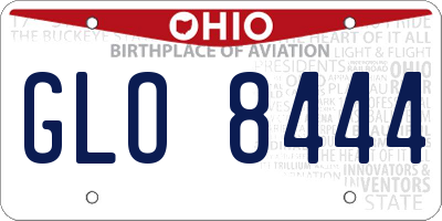 OH license plate GLO8444