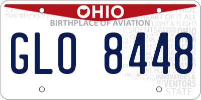 OH license plate GLO8448