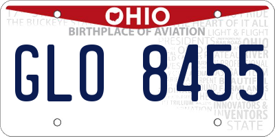 OH license plate GLO8455