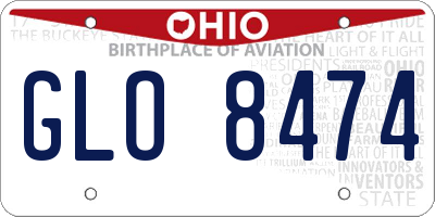 OH license plate GLO8474