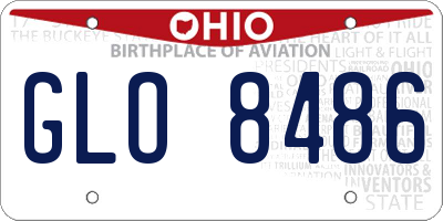 OH license plate GLO8486