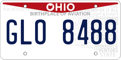 OH license plate GLO8488
