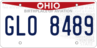 OH license plate GLO8489