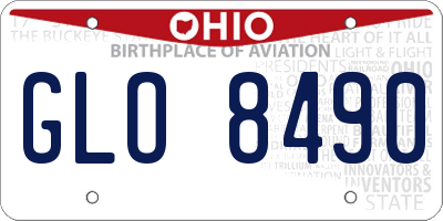 OH license plate GLO8490