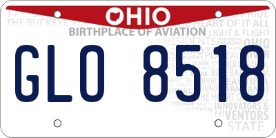 OH license plate GLO8518
