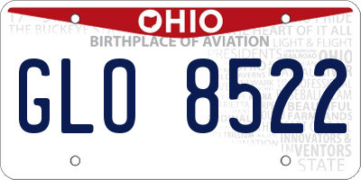 OH license plate GLO8522