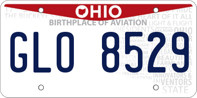 OH license plate GLO8529