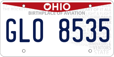 OH license plate GLO8535
