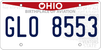 OH license plate GLO8553