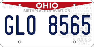 OH license plate GLO8565